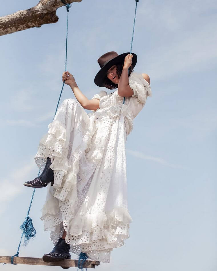 off white boho dress