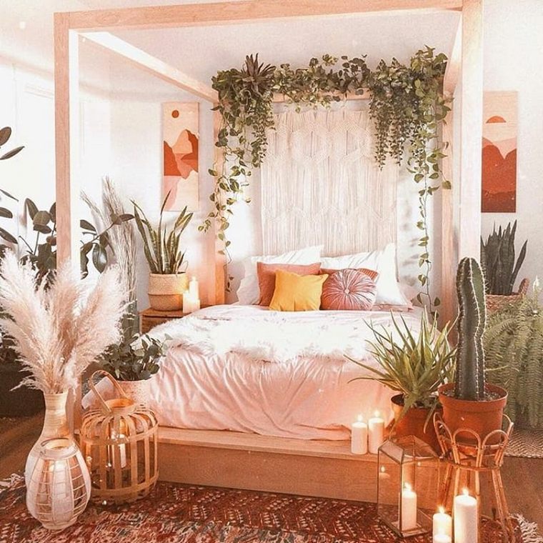 Bohemian Bed Designs With Exposed Boho Beam | Hippie Boho Gypsy