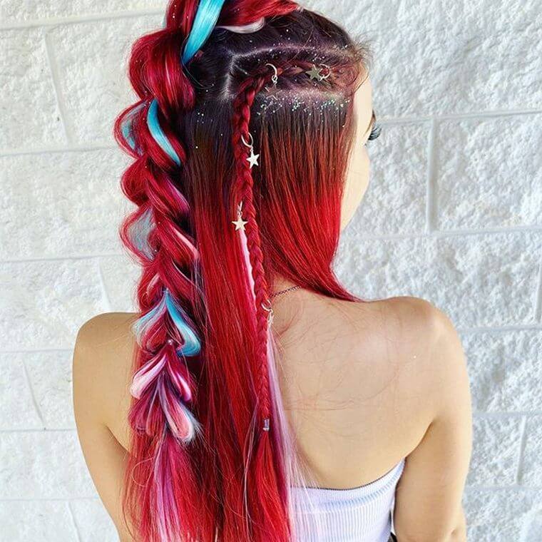 red bohemian hair