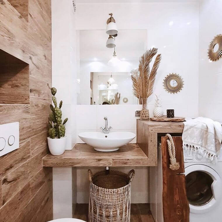 Minimalist Boho Bathrooms Ideas for Large Space