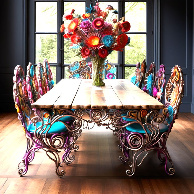 Dining Experience with Bohemian-Inspired Table and Chairs (2)