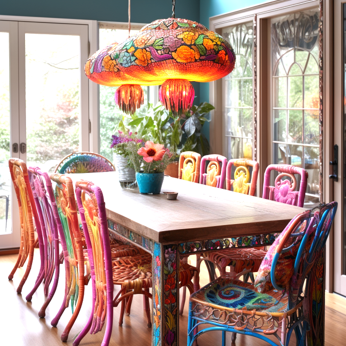Dining Experience with Bohemian-Inspired Table and Chairs (8)