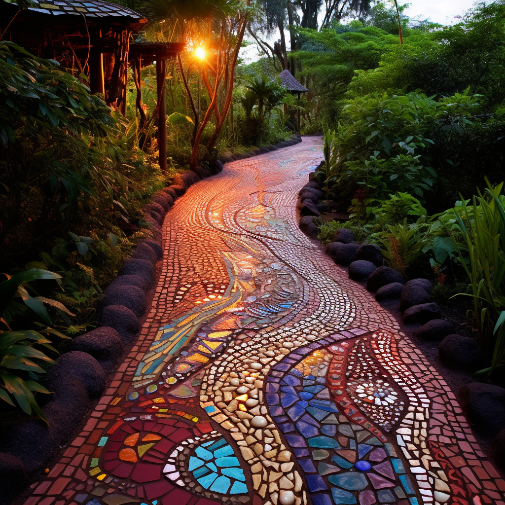 Colorful Journeys Expressing Creativity Through Hippie Garden Pathways (1)
