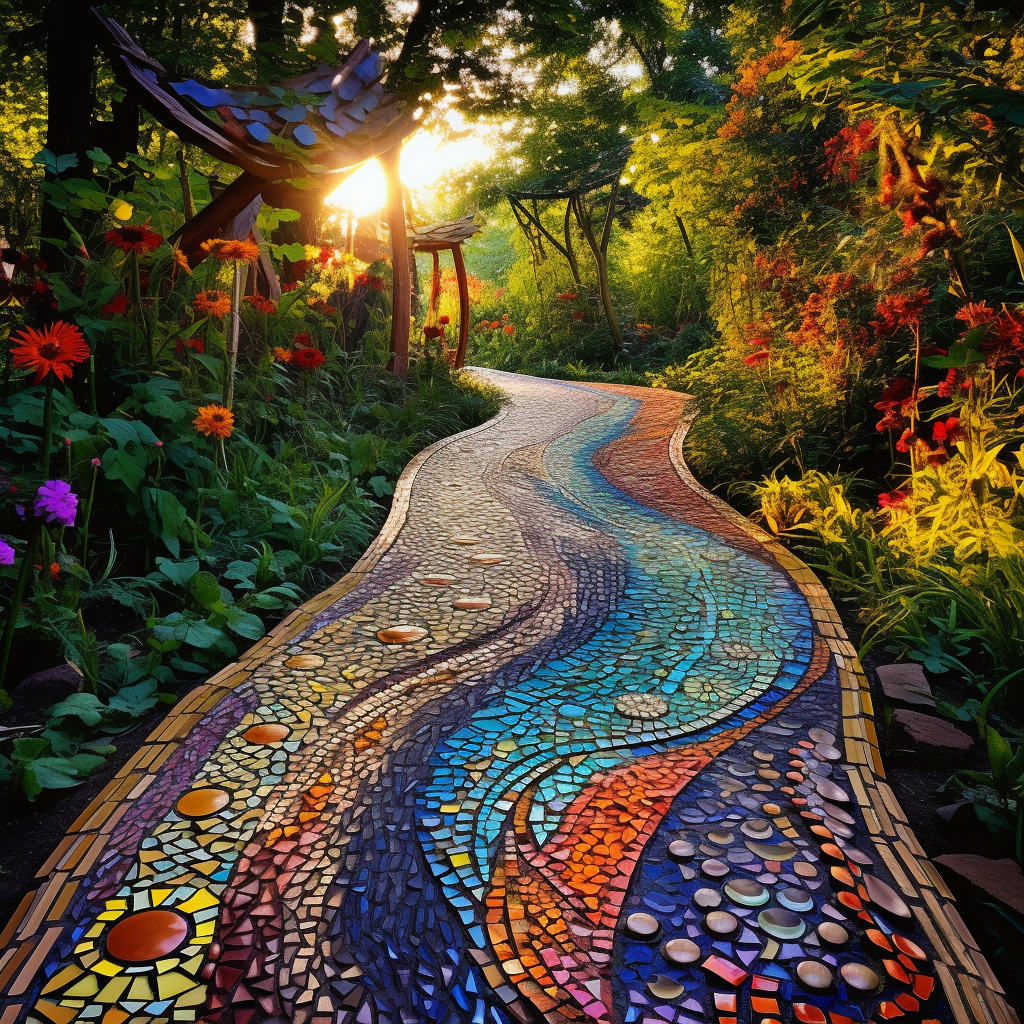 Colorful Journeys Expressing Creativity Through Hippie Garden Pathways (11)