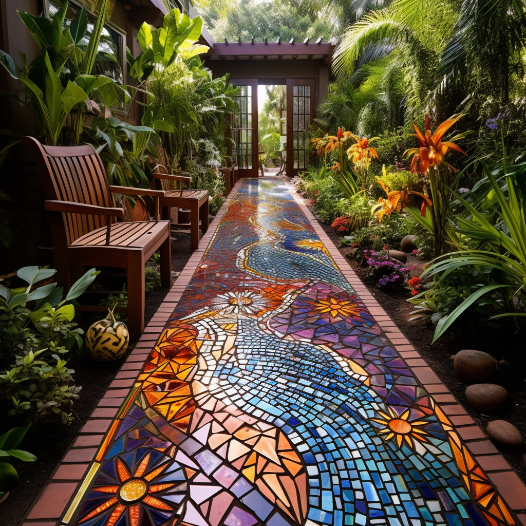 Colorful Journeys Expressing Creativity Through Hippie Garden Pathways (12)