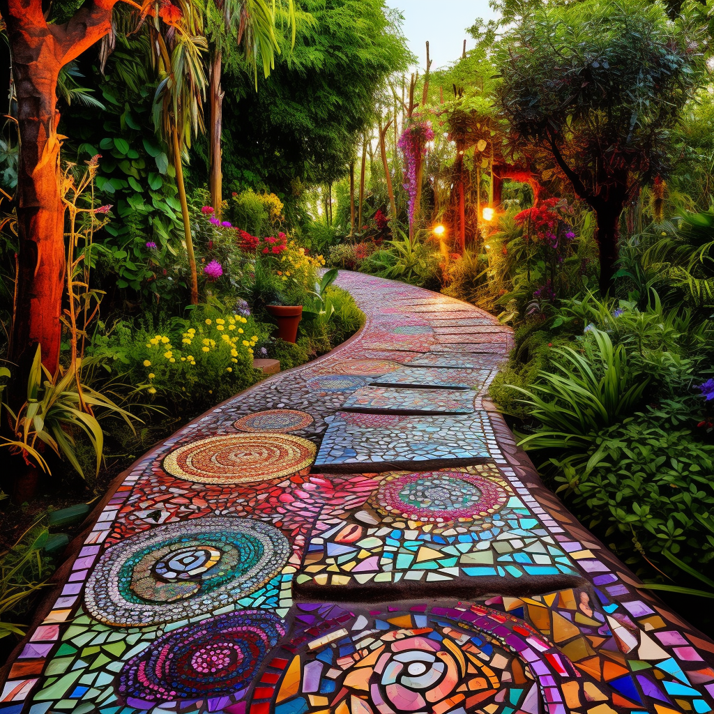 Colorful Journeys Expressing Creativity Through Hippie Garden Pathways (13)