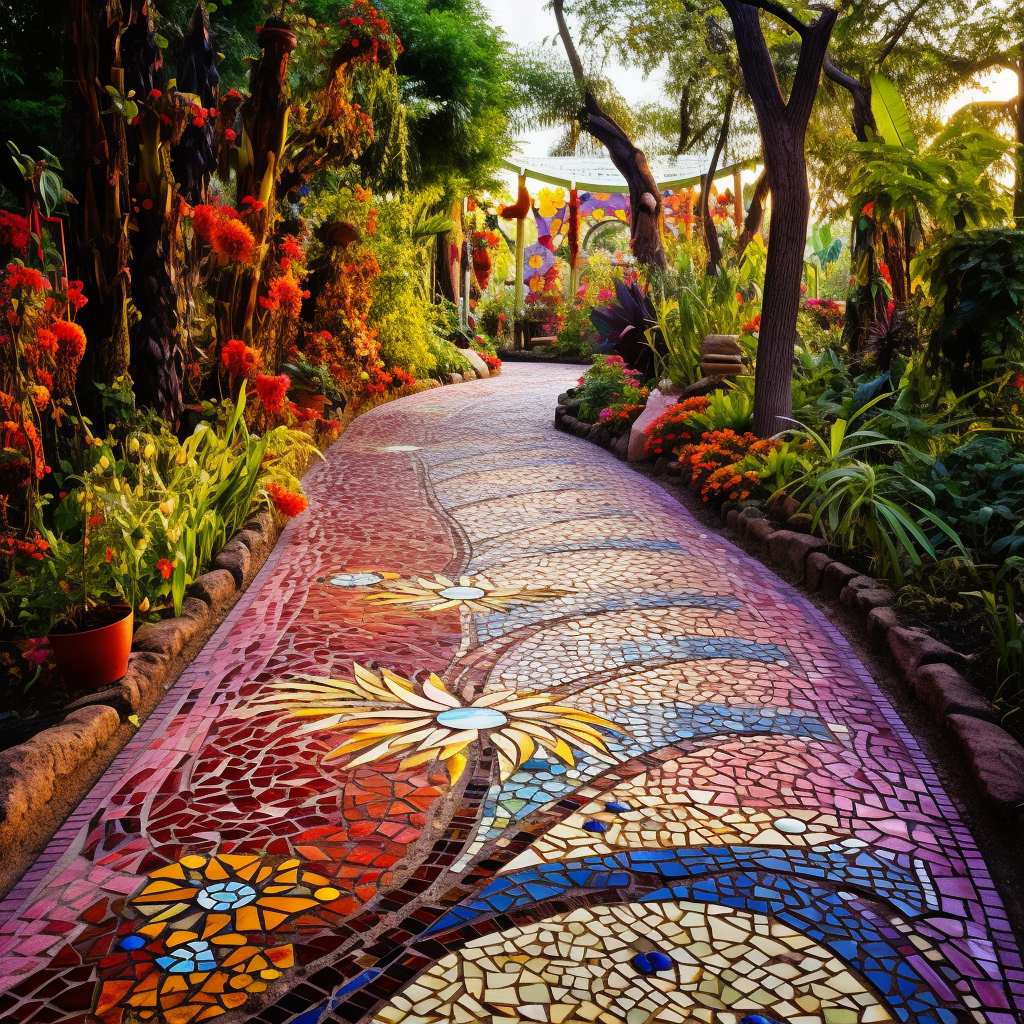 Colorful Journeys Expressing Creativity Through Hippie Garden Pathways (14)
