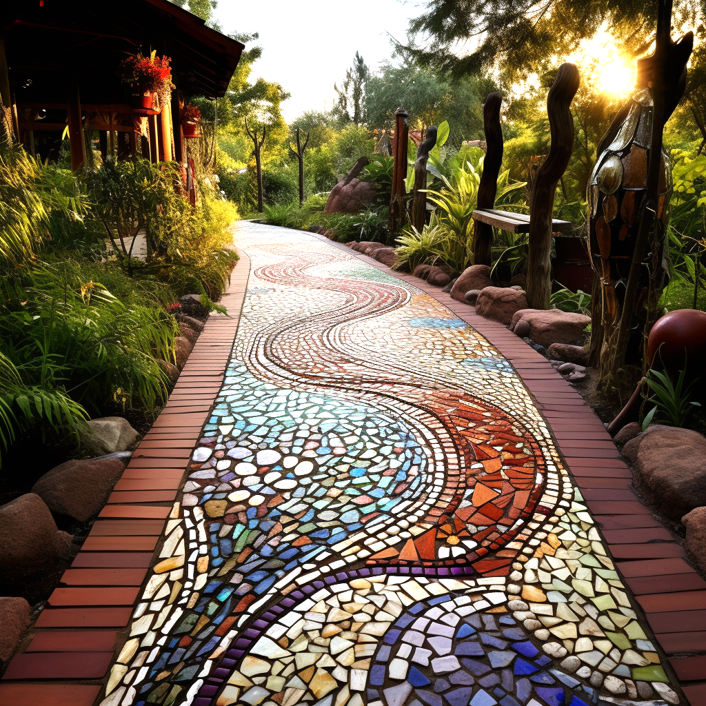Colorful Journeys Expressing Creativity Through Hippie Garden Pathways (4)