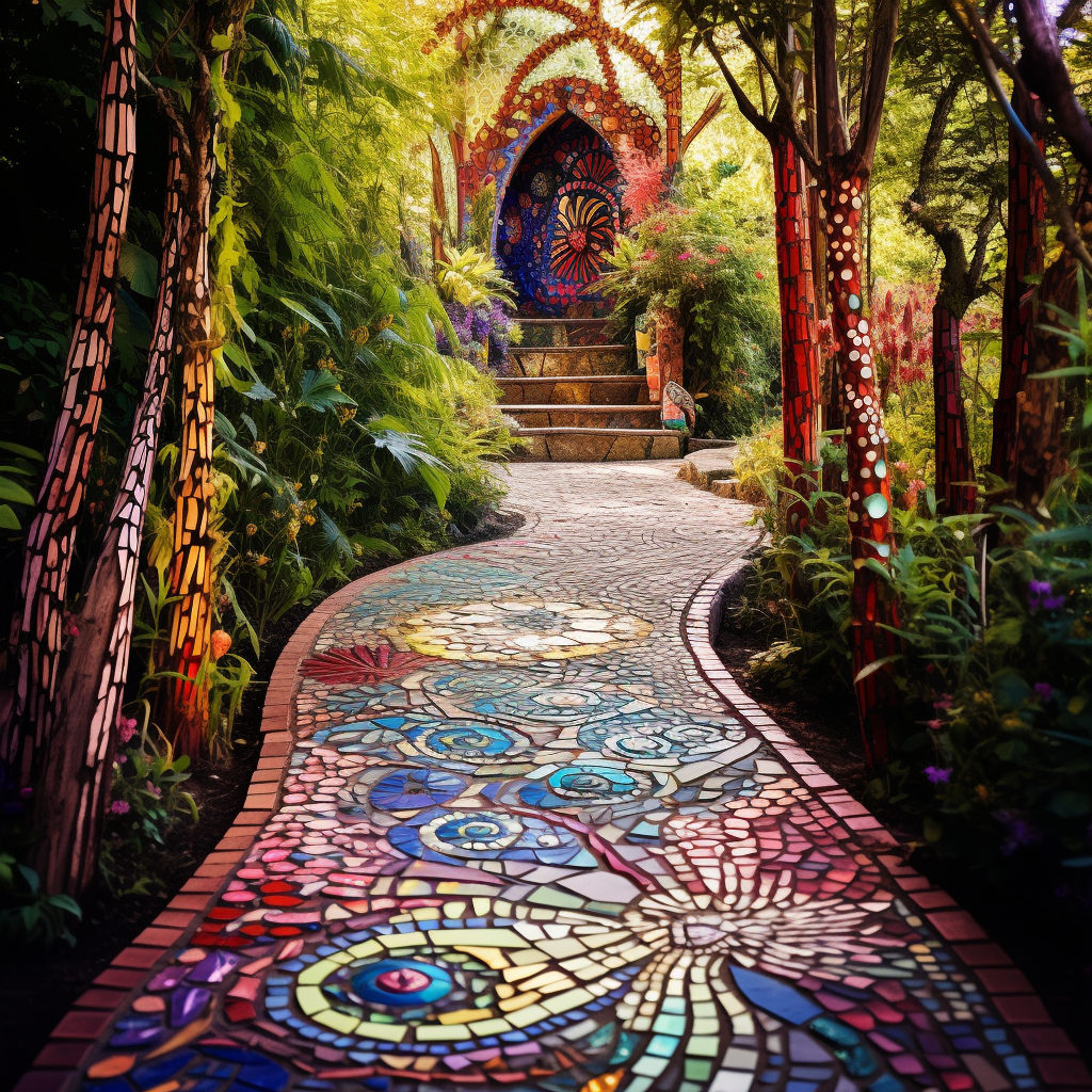 Colorful Journeys Expressing Creativity Through Hippie Garden Pathways (5)