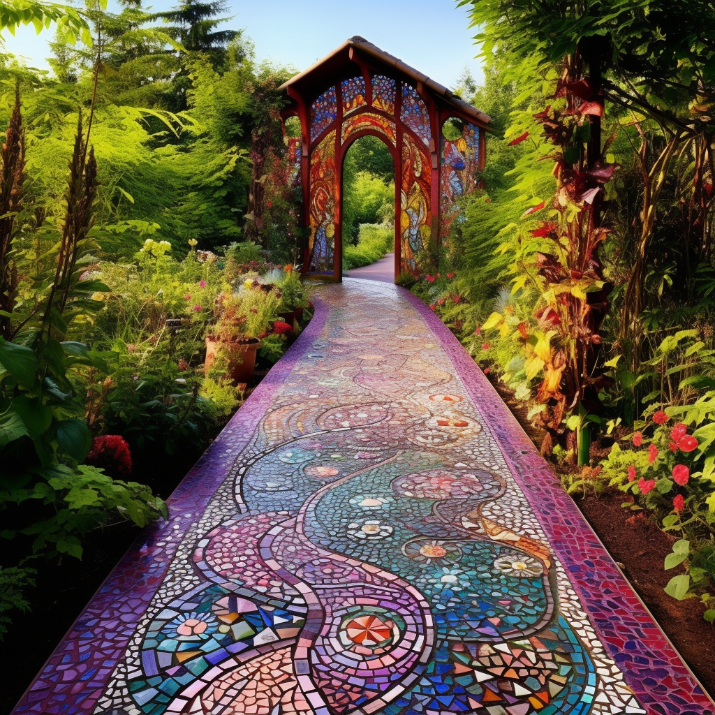 Colorful Journeys Expressing Creativity Through Hippie Garden Pathways (7)
