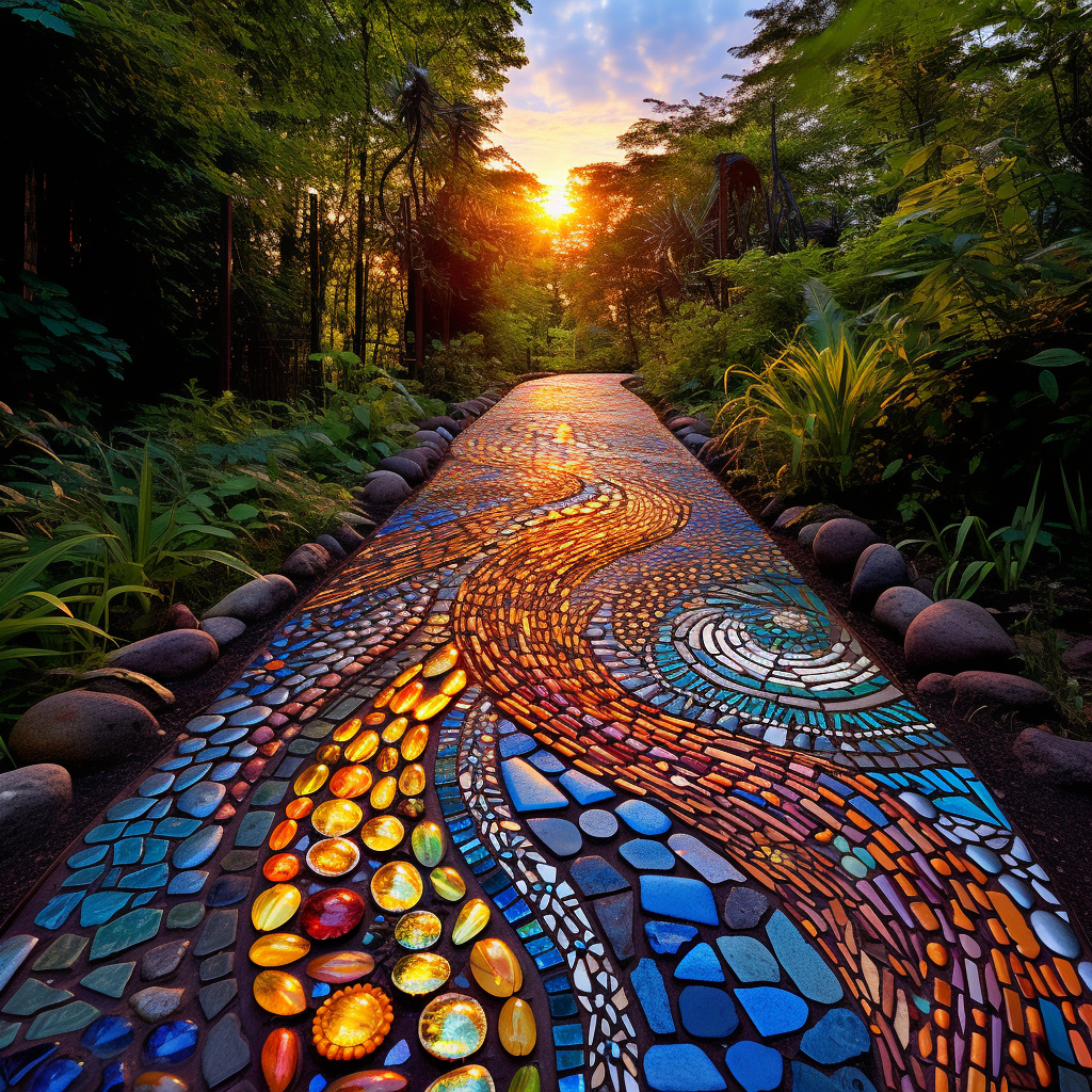 Colorful Journeys Expressing Creativity Through Hippie Garden Pathways (8)