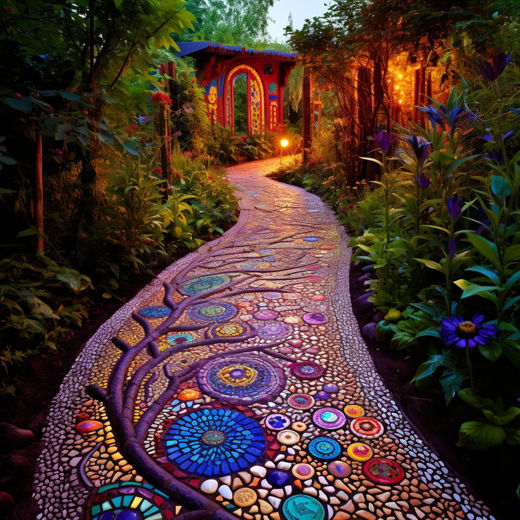 Colorful Journeys Expressing Creativity Through Hippie Garden Pathways (9)